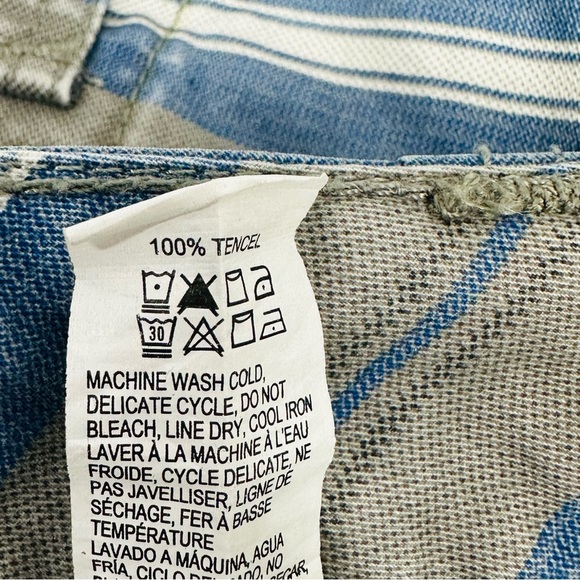 Lucky Brand Men's size 33 Gray Blue Stripe Cargo Shorts - Picture 11 of 11